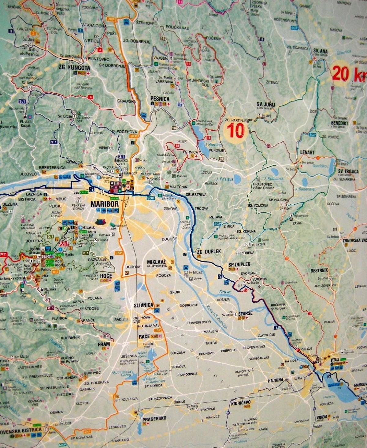 Karta över campingen Slovenien