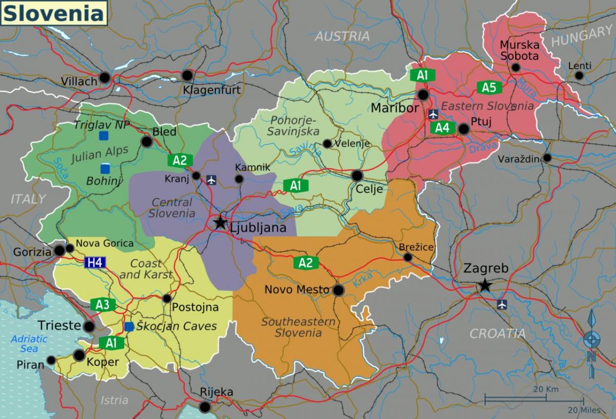 Slovenien land karta