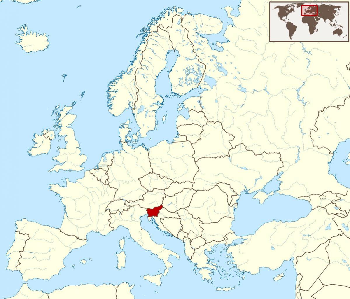 Slovenien plats på världskartan