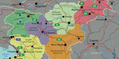 Slovenien land karta