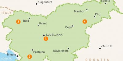 Karta över novo mesto i Slovenien
