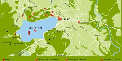 Karta över Slovenien visar lake bled