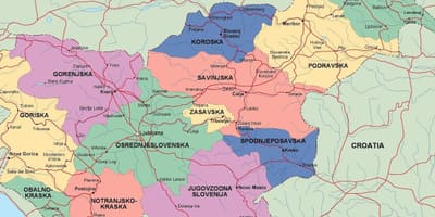 Karta över Slovenien politiska