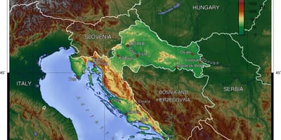 Karta över Slovenien topografiska
