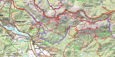 Karta över Slovenska alperna